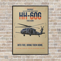 Thumbnail for Sikorsky HH-60G Pave Hawk vertical canvas print - framed - beige background