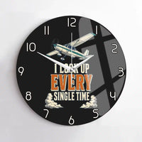 Thumbnail for I Look Up Every Single Time design on black no frame wall clock