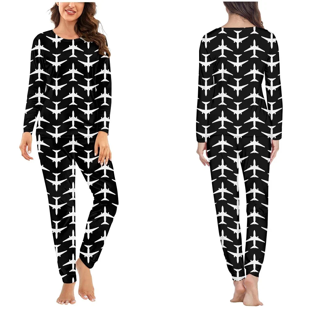 Perfectly Sized Seamless Airplanes Black women pajamas - view 2