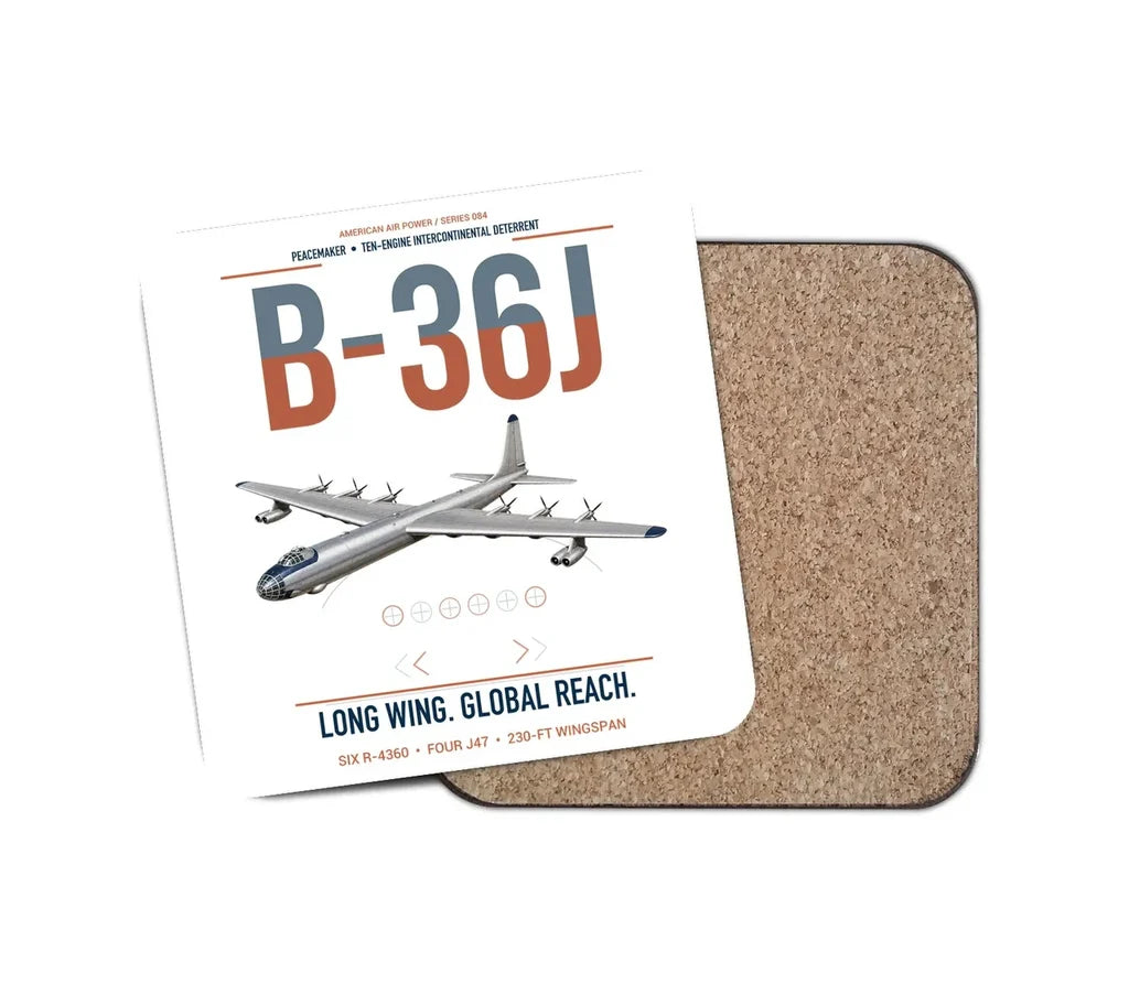 B-36J Peacemaker design on white 1 piece coaster