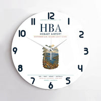 Thumbnail for Hobart Airport (HBA) design on white no frame wall clock