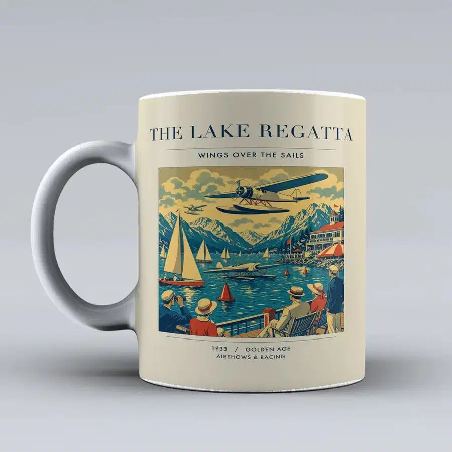 VINTAGE G4039 - The Lake Regatta - Ceramic Mug design on beige