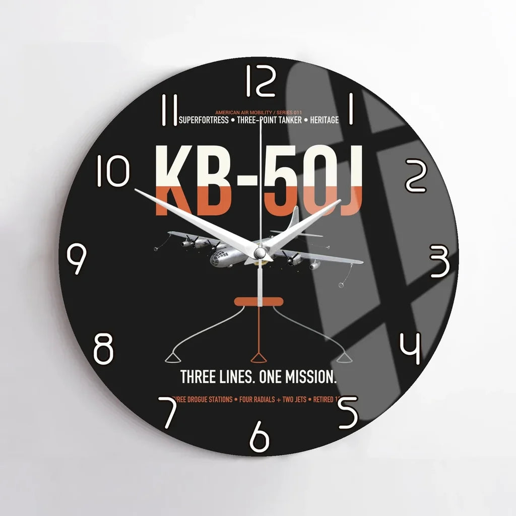 KB-50J Superfortress design on black no frame wall clock