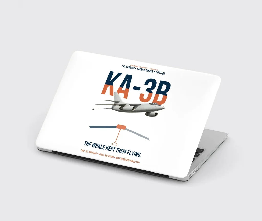KA-3B Skywarrior design on white MacBook case