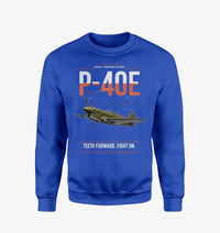 Thumbnail for P-40E Warhawk design on blue sweatshirt