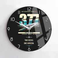 Thumbnail for Boeing 377 Stratocruiser design on black no frame wall clock