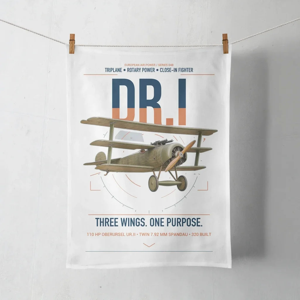 Fokker Dr.I design on white towel