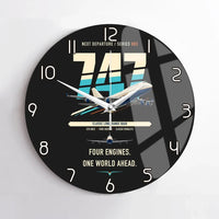 Thumbnail for Boeing 747-400 design on black no frame wall clock