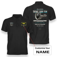 Thumbnail for TRENT 1000 TEN design on black polo with custom name badge