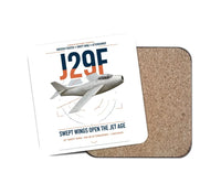Thumbnail for Saab J 29F Tunnan design on white 1 piece coaster