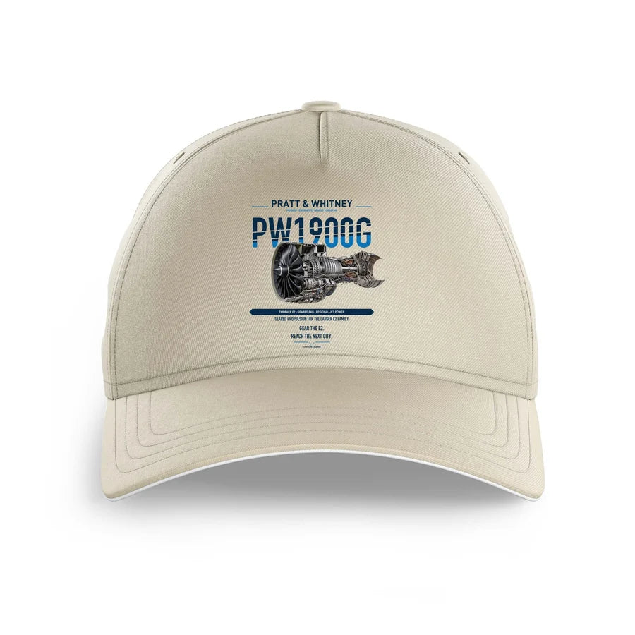 PW1900G design on beige printed hat