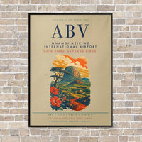 Thumbnail for Nnamdi Azikiwe International Airport ABV vertical canvas print - framed - beige background