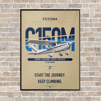 Thumbnail for Cessna 150M vertical canvas print - framed - beige background