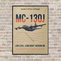 Thumbnail for MC-130J COMMANDO II vertical canvas print - framed - beige background