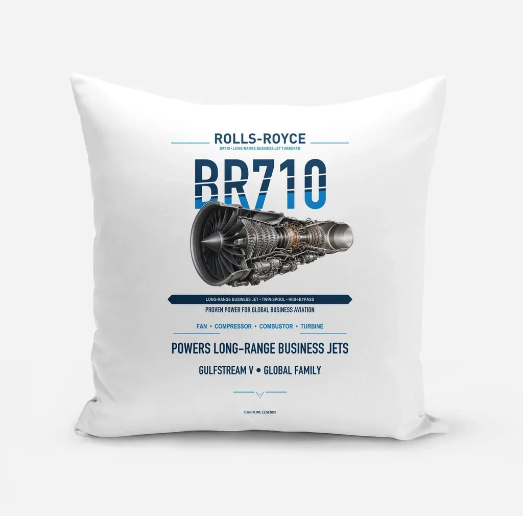 BR710 design on white pillow