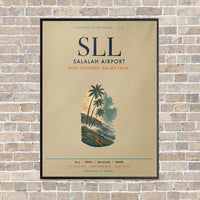 Thumbnail for Salalah Airport SLL vertical canvas print - framed - beige background