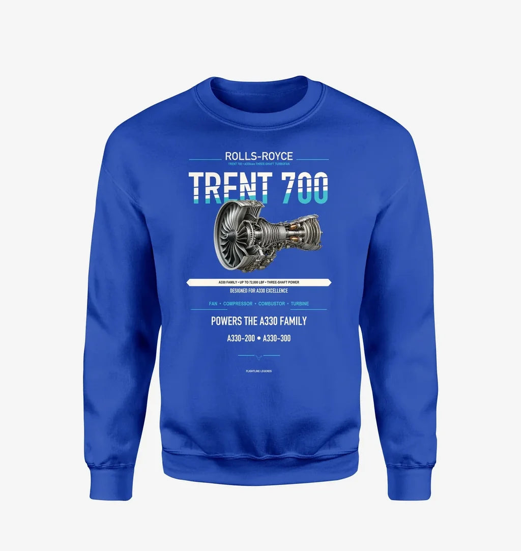 TRENT 700 design on blue sweatshirt
