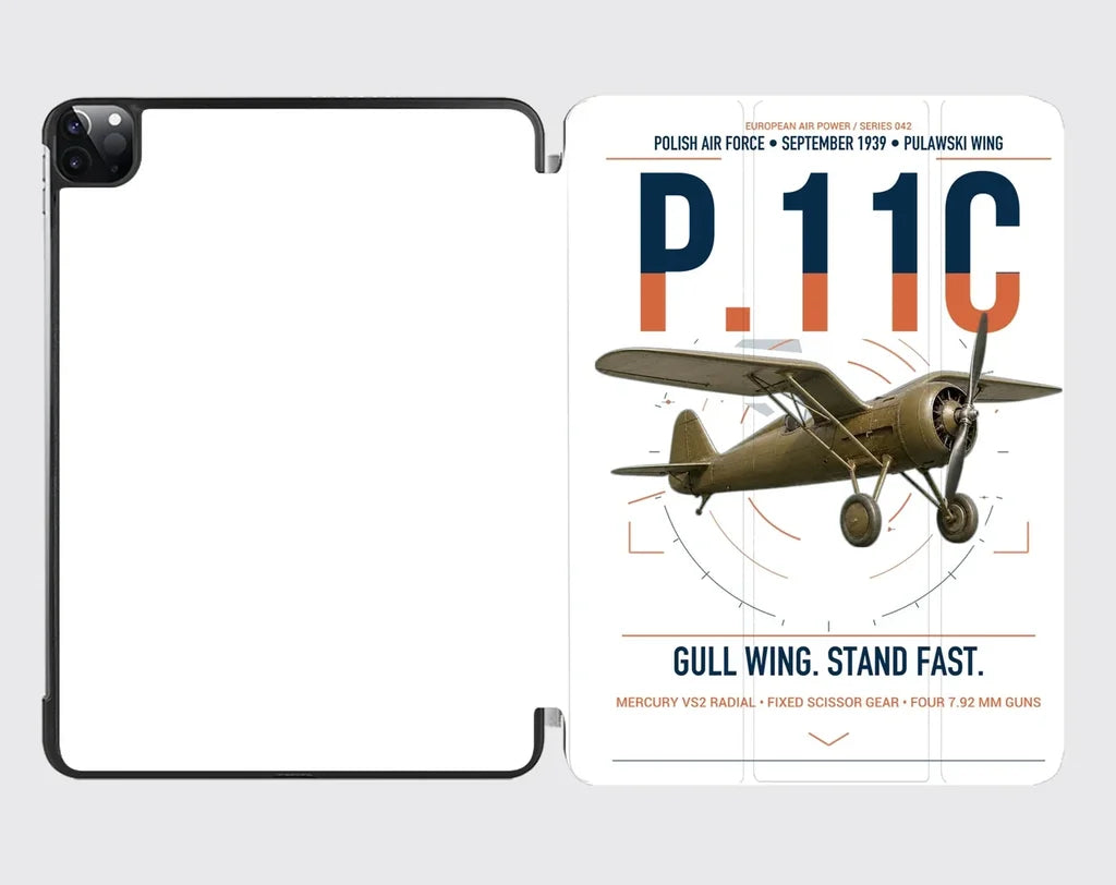 PZL P.11c design on white ipad tablet case