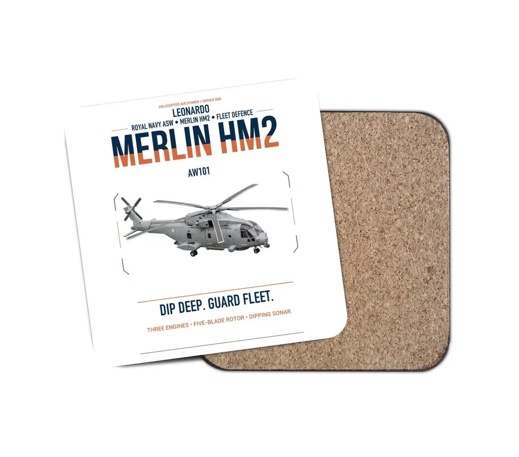 Leonardo AW101 Merlin HM2 design on white 1 piece coaster