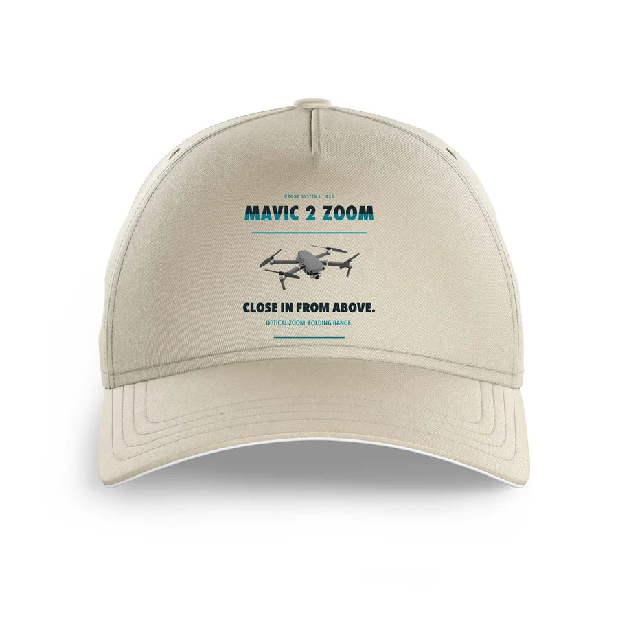 DJI Mavic 2 Zoom design on beige printed hat