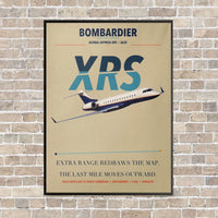 Thumbnail for Bombardier Global Express XRS vertical canvas print - framed - beige background
