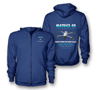 Thumbnail for DJI Matrice 4D design on blue zipped hoodie
