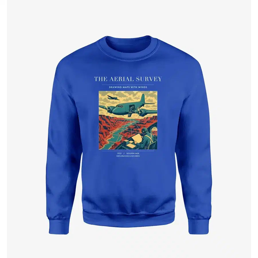 VINTAGE G4031 - The Aerial Survey - Designed Sweatshirts design on blue