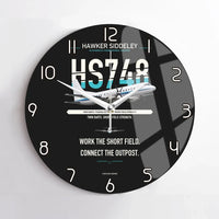 Thumbnail for Hawker Siddeley HS 748 Series 2A design on black no frame wall clock