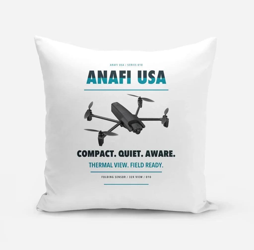 Parrot ANAFI USA design on white pillow