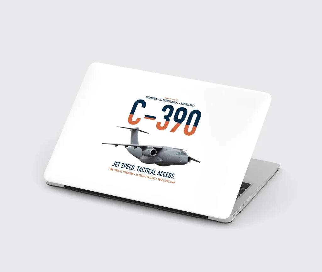C-390 Millennium design on white MacBook case