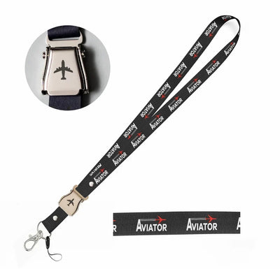 Aviator seat belt lanyard - black