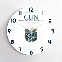 Thumbnail for Cancún International Airport (CUN) design on white no frame wall clock