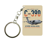 Thumbnail for C-390 Millennium design on beige designed key chain, double-side print