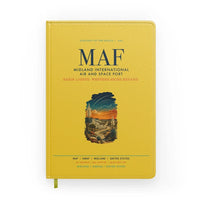 Thumbnail for Midland International Air and Space Port (MAF) design on yellow notebook