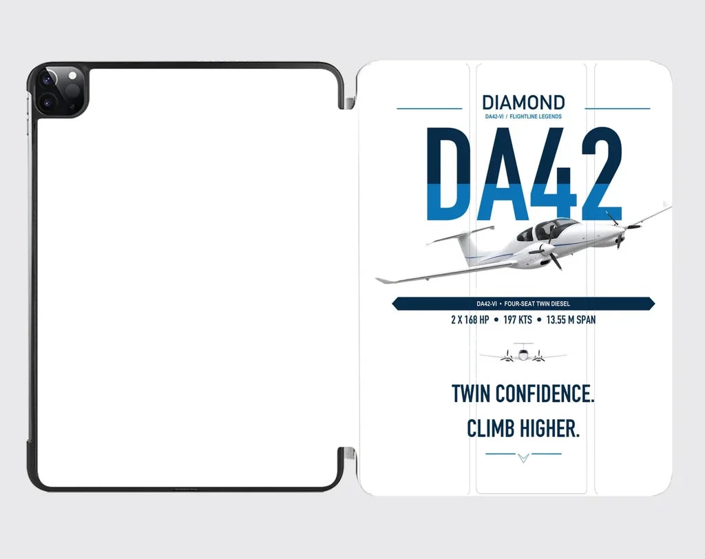 Diamond DA42-VI design on white ipad tablet case