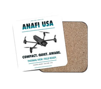 Thumbnail for Parrot ANAFI USA design on white 1 piece coaster