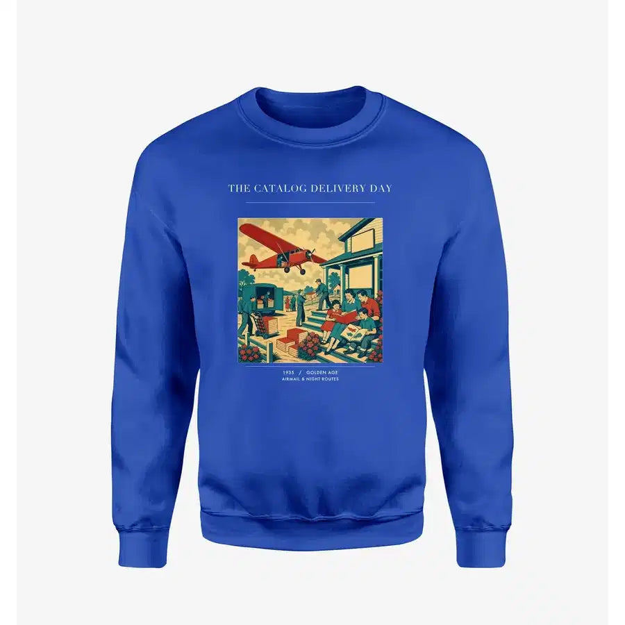 VINTAGE G4412 - The Catalog Delivery Day - Designed Sweatshirts design on blue