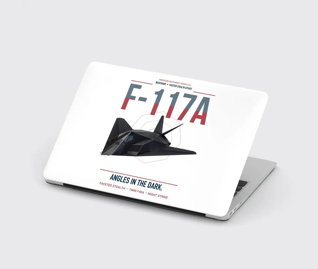 F-117A Nighthawk design on white MacBook case