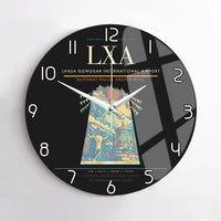 Thumbnail for Lhasa Gonggar International Airport (LXA) design on black no frame wall clock