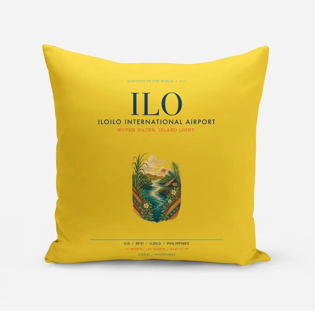 Iloilo International Airport (ILO) design on yellow pillow