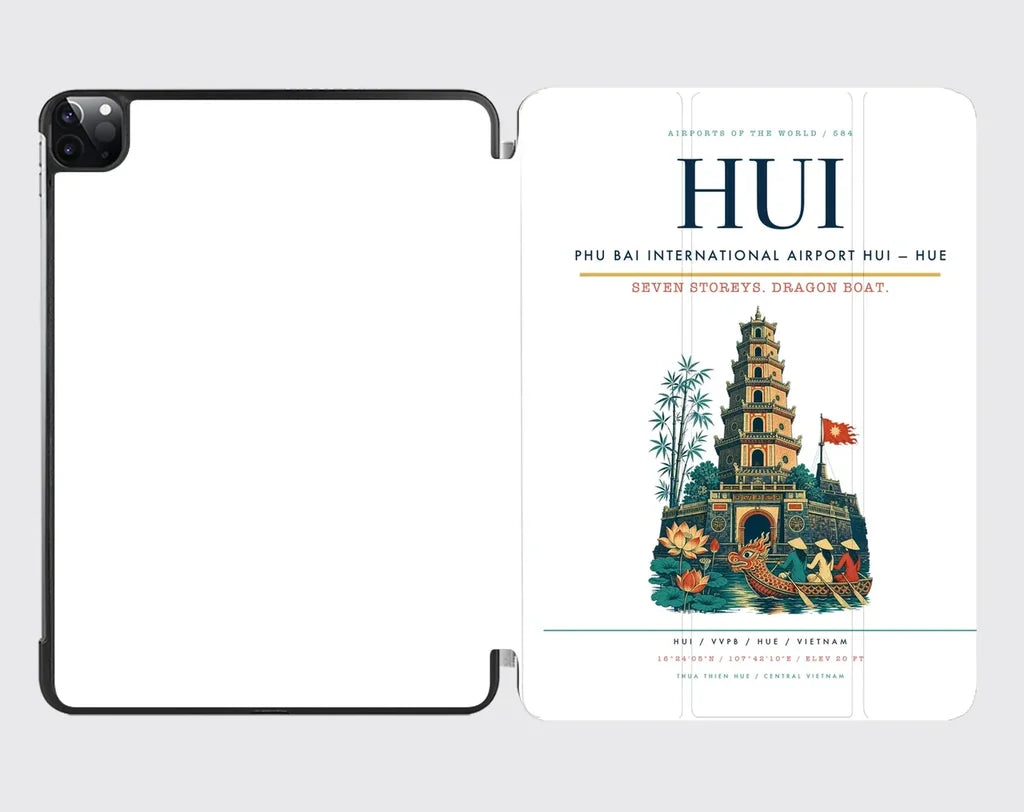 Phu Bai International Airport (HUI) design on white ipad tablet case