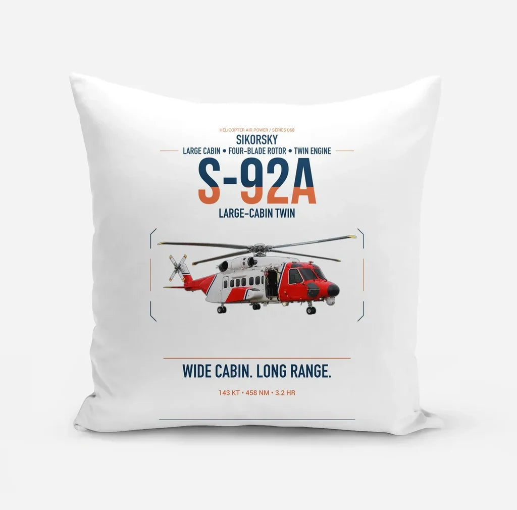 Sikorsky S-92A design on white pillow