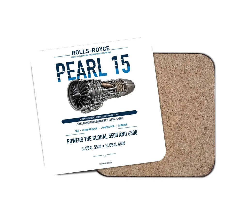 PEARL 15 design on white 1 piece coaster