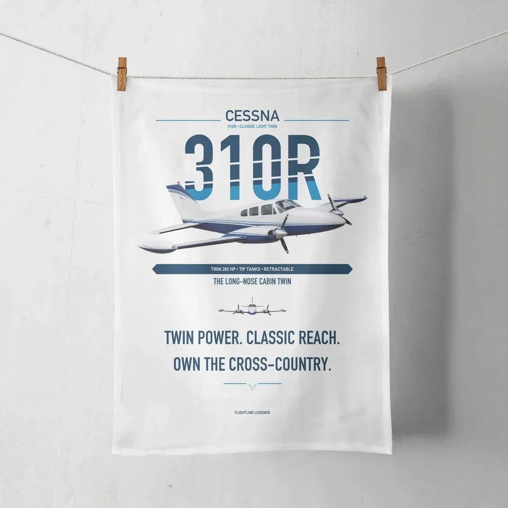 Cessna 310R design on white towel
