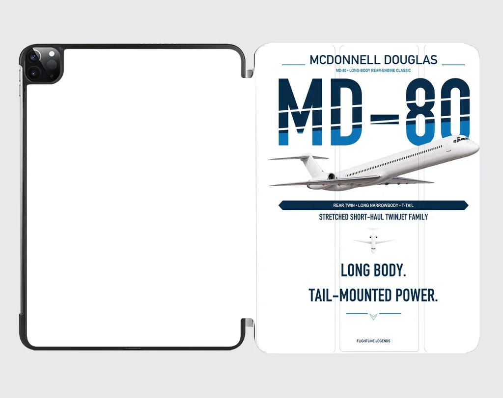 McDonnell Douglas MD-80 design on white ipad tablet case