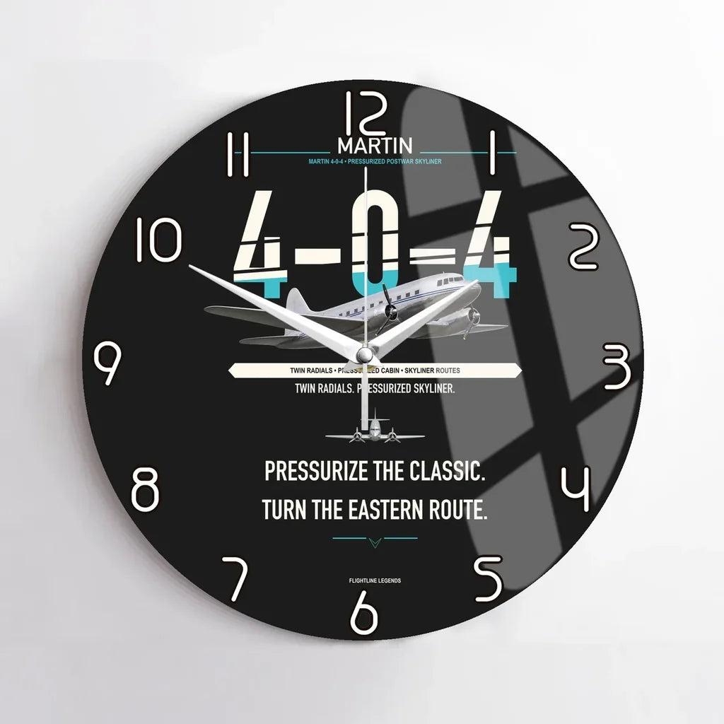 Martin 4-0-4 design on black no frame wall clock