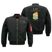 Thumbnail for Capital Region International Airport (LAN) design on black bomber jacket