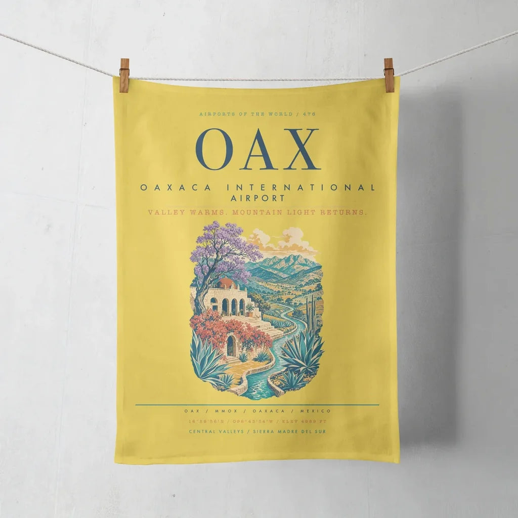 Oaxaca International Airport (OAX) design on yellow towel