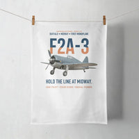 Thumbnail for F2A-3 Buffalo Hold the Line at Midway design on white towel