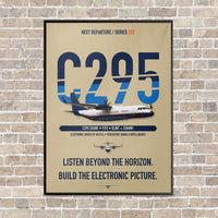 Thumbnail for Airbus C295 SIGINT vertical canvas print - framed - beige background